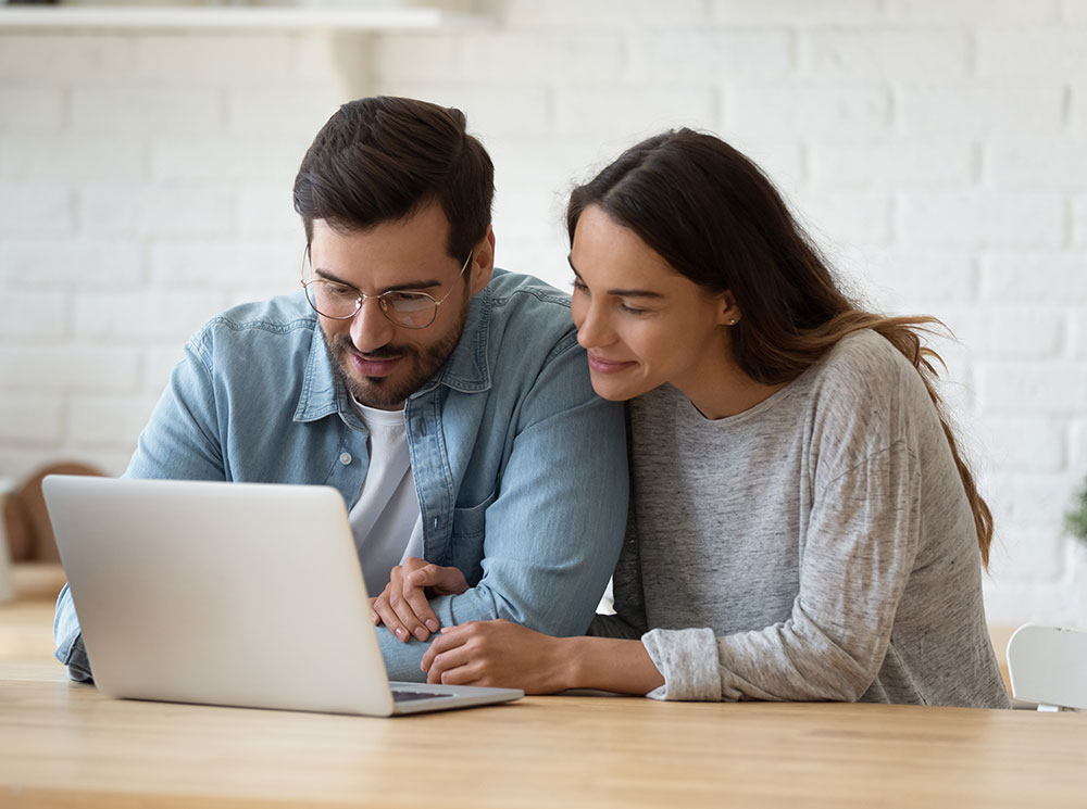 Couple at computer